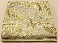 平和屋着物◎六通柄京袋帯　向かい鳥文　金銀糸　正絹　逸品　CAAT9038qv