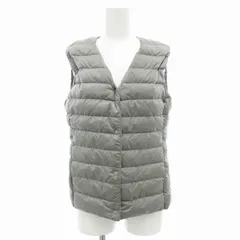 ユニクロ UNIQLO 美品 21年モデル ウルトラライトダウンコンパクトベスト ジャケット Vネック ナイロン M グレー 211-419778 /GV