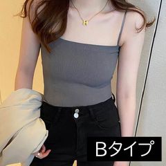 【タイプB】カップ付きキャミソール ショート丈 カップ付きインナー シンプルキャミソールカップ リブ ナローストラップ インナー レディース ノンワイヤー【ナローストラップカップ付きキャミ】