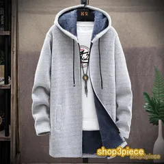 ロングパーカー メンズ スウェット ジップアップ 裏起毛 フリース 長袖 コート フード 防風 防寒 秋冬 トレーナー 暖かい アウター カジュアル xzjhyop#