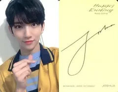 【中古】コレクションカード(男性) SEVENTEEN/JOSHUA(ジョシュア)/印刷サイン入り・裏面黄色/CD「JAPAN 1ST SINGLE『Happy Ending』」(初回限定盤A)封入特典フォトカードA