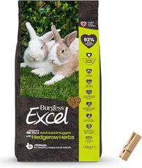 Burgess Pet Care バージェス うさぎ ペレット 1500g ラビットフード えさ 餌 英国産 高繊維 高栄養バランス 美味しいイギリス国民賞(ネイチャーズブレンド（数種類の草花を厳選ミックス）,  1.5キログラム (x 1))