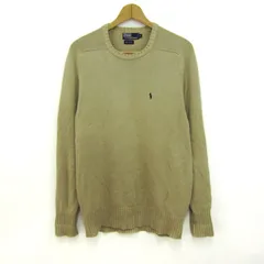 ポロバイラルフローレン ニット セーター 長袖 コットン100% ブランド トップス メンズ Mサイズ ベージュ Polo by Ralph Lauren 【中古】