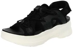 23.0~23.5 cm_ブラック [オリエンタルトラフィック] サンダル スポーツサンダル スポサン レディース 厚底 大きいサイズ 小さいサイズ 柔らかい 楽ちん 歩きやすい アジャスター メッシュ OT3213 ブラック 23.0~23.5 cm