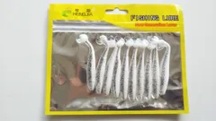 やわらか素材　シャッドテール　ワーム　ホワイト　白　7cm　2.2g　10本