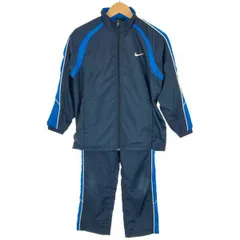 古着 ジュニアM(150)/S(140) NIKE/ナイキ 裏起毛 ウインドブレーカー 上下セット ジャケット パンツ スポーツ ネイビー 454218/454219-451 gl00173
