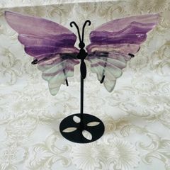 ✨SALE✨訳あり蝶々🦋フローライト　スタンド付き𓂃‪𓈒𓏸フォロワー様限定クーポン発行中◡̈⃝