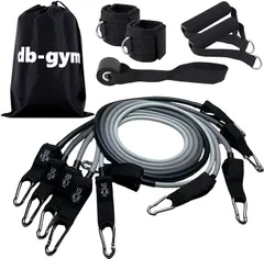 db-gym 柔道整復師 トレーナー監修 トレーニングチューブ グレー・ブラック トレーニングゴム 筋トレチューブ フィットネスチューブ チューブトレーニング スタンダード 100lbs 45kgのサムネイル