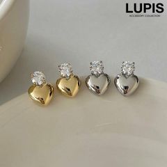 ピアス レディース ハート ストーン メタル キラキラ 華やか シンプル かわいい カジュアル きれいめ 上品 ガーリー 韓国 韓国っぽ lupis ルピス v2661