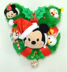 【中古】ぬいぐるみ ミッキー＆フレンズ(クリスマス/2017) リースぬいぐるみ 「ディズニー TSUM TSUM LAND -ツムツムランド-」 ディズニーストア限定