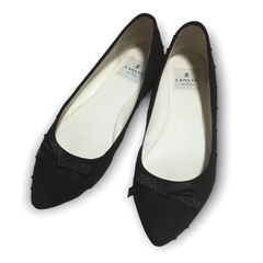 LANVIN en Bleu パンプス ラメリボン 24.0cm ブラック