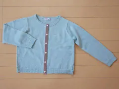 銀座サエグサ sayegusa アウトレット 子供服 女の子 5歳 約 110cm 長袖 カーディガン 緑 ペパーミントグリーン 春 秋 冬 ★3 トップス ガールズ 女児 キッズ 【中古】 ユーズド リサイクル こども