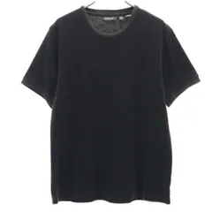DKNY DONNA KARAN NEW YORK ダナキャランニューヨーク 半袖 パイル地 Tシャツ S ブラック 無地 メンズ 古着