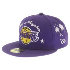 NEW ERA (ニューエラ) LA LAKERS ロサンゼルス レイカーズ ロゴ刺繍 6パネルキャップ 帽子 パープル