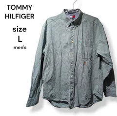 TOMMYHILFIGER　トミーヒルフィガー　チェックシャツ　ボタンダウン　グリーン　コットン　L