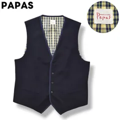 PAPAS パパス　前あきベスト　紺　ドライクリーニング済美品 146894_012_l.webp