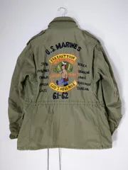 U.S.ARMY米軍 ヴィンテージ品80's M-65 Field Jacket 4th Model OG-107ジャケット(刺繍カスタム)【M-Regular】【MJKA78733】