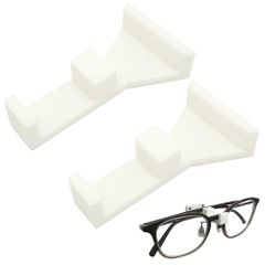 AllBright 壁掛けメガネスタンド 壁掛け 穴が目立ちにくい 寝室 眼鏡 収納 賃貸 石膏ボード メガネホルダー 眼鏡置き サングラス ディスプレイ 展示 1本用 2個セット ホワイト
