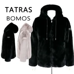 タトラス ボアブルゾン TATRAS BOMOS ボモス MJXA0037033588 フード ファー BLACK ブラック L.GRAY ライトグレー アウター メンズ エコファー おしゃれ