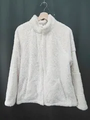 ◇ ⊇ FILA フィラ ボア ロゴ ジップアップ 長袖 ジャケット サイズS アイボリー系 レディース E  【1506250012712】