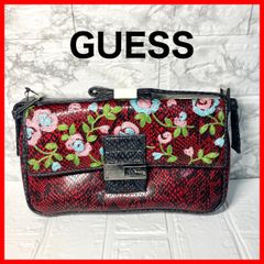✨【新品】GUESS ゲス ショルダーバッグ パイソン 花柄  レッド
