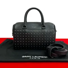 サンローラン ベイビーダッフル スタッズ レザー ショルダーバッグ ブラック SAINT LAURENT サンローラン バッグ ベイビーダッフル スタッズ