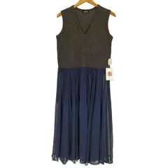 トリココムデギャルソン tricot COMME des GARCONS AD2011 ノースリーブ ウール ニット ドッキング プリーツ スカート ワンピース レディース JPN：S のサムネイル