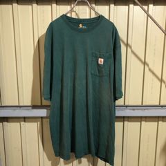 363 Carhartt 半袖 ポケットTシャツ 2XL TALL ダークグリーン ビッグサイズ カーハート ロゴ 古着卸 アメリカ仕入
