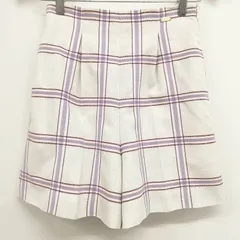 ブルーレーベルクレストブリッジ BLUE LABEL CRESTBRIDGE ショートパンツ キュロット チェック ゴムウエスト 36 ホワイト パープル のサムネイル