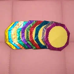 折り紙 メダル 10色 画用紙つき(黄色 波型) 10枚セットのサムネイル