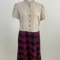 York Land 切り替え半袖ワンピース　スタンドカラー 11AR　20250903-0011