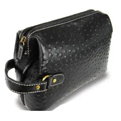 《期間限定SALE》《送料無料＆税込価格》《新品未使用》《数量限定》《特別価格》MACLAREN.co -マクラーレン-！牛革オーストリッチ型押し加工！大容量収納モデル！ダレス型タイプ！男女兼用！取っ手付き！セカンドクラッチバッグ　AN-1002O　BK