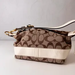 ✨Bランク   COACH　ワンショルダー　ハンドバッグ　bag　シグネチャー　アクセサリーポーチ　ブラウン　「45EL」