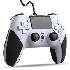 Smalife PS4 コントローラー 有線 背面ボタン付き [2025年アップグレード版] ゲームパッド USB接続 遅延なし ジャイロセンサー機能 HD振動 TURBO連射 人間工学 高耐久ボタン 全バージョン P3/PC対応 日本語取扱説明書付き(ホワイ