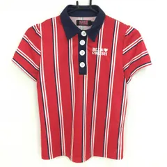 ★SALE価格★【超美品】ブルークラッシュ 半袖ポロシャツ レッド×白×ネイビー ストライプ ロゴ刺しゅう レディース M ゴルフウェア BLUE CRUSHのサムネイル