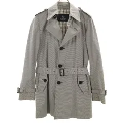 BURBERRY BLACK LABEL バーバリーブラックレーベル 日本製 千鳥格子 コート M ブラック系 三陽商会 メンズ 古着