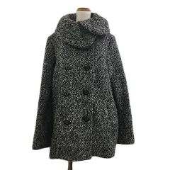ヘザー Heather コート ショールカラー ダブル ハーフ ニット メランジ ミックス 長袖 F グレーのサムネイル