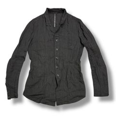 参考上代44000円 nude:masahiko maruyama 19SS Shirt Jacket シャツジャケット 長袖シャツ リネンシャツ ヌードマサヒコマルヤマ NU-1403 ブラック 1 90258A7