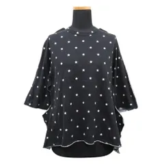 良品 15SS COMME des GARCONS コムデギャルソン 星 スター 変形 Tシャツ カットソー RO-T003 サイズXS ブラック/ホワイト レディース 古着 中古 USED