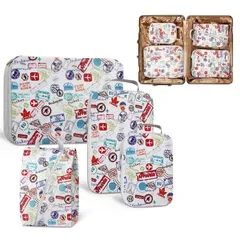 【人気商品】撥水加工 衣類スペース60％節約 【特許最新型】圧縮バッグ トラベルポーチ 乾湿分離 衣類仕分け 靴用 大容量 アレンジケース 旅行 便利旅行圧縮バッグ 出張 多機能 旅行圧縮収納バッグ 軽量 防水携帯便利（綺麗な衣類＆汚れた衣類） (4点セット