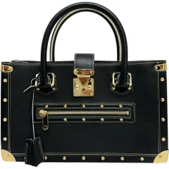 【LOUIS VUITTON/ルイ・ヴィトン】スハリ ファビュロー M91812 ハンドバッグ レザー ブラック/ゴールド金具/イエローステッチ レディース 【中古】【真子質店】【BL】