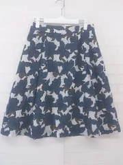 ◇ NEWYORKER ニューヨーカー 花柄 膝丈 フレア スカート サイズ64-91 ホワイト ブルー ブラウン レディース P  【中古】 【1208260002645】