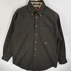 古着 90's/90年代 トミーヒルフィガー TOMMY HILFIGER 長袖シャツ ボタンダウンシャツ ワンポイント ロゴ 刺繍 胸ポケ S  グリーン系 チェック メンズ