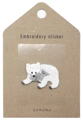 【ラスト1点】ワッペン 刺しゅうステッカー COL. DARUMA 15 キボリクマ ホワイト 01-8680 キボリクマホワイト
