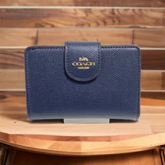 COACH コーチ 二つ折り財布 ラグジュアリー クロスグレーン レザー