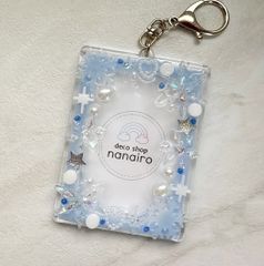 B8トレカケース　キーホルダー　リボン　フラワー　雪　グレー【Gk31】 B8トレカケース キーホルダー リボン フラワー 雪 グレー【Gk31