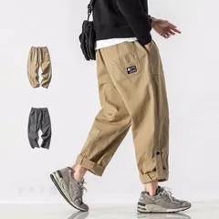 カーゴパンツ メンズ スリム 夏用 作業着 作業ズボン ワークパンツ イージーパンツ ミリタリーパンツ カジュアル 9分丈 きいサイズ 涼しい 肌触り【 min#