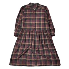 Lois Crayon チェック柄 長袖ワンピース Mサイズ ロイスクレヨン 膝丈ワンピース レディース