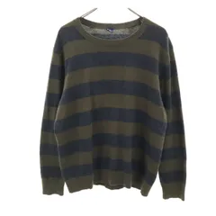 GAP ギャップ ボーダー柄 長袖 セーター XL カーキ メンズ 古着