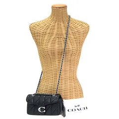 コーチ COACH タビー ショルダー バッグ 20 キルティング ナッパ レザー CP149 チェーンショルダーバッグ ショルダーバッグ クロスボディ ハンドバッグ チェーンバッグ ポシェット レディース メンズ ブラック 正規品 中古 mbj04011